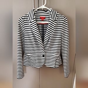 Elle striped cropped peplum blazer